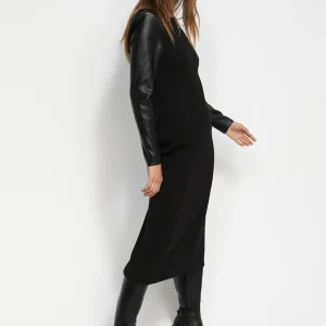 Lola Casademunt Vestidos Y Faldas<Vestido midi de punto roma NEGRO