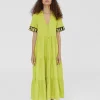 Lola Casademunt Vestidos Y Faldas | Baño<Vestido midi de volantes NAVY