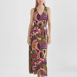 Lola Casademunt Vestidos Y Faldas<Vestido midi estampado LILA-NEGRO