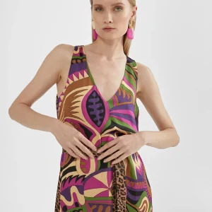 Lola Casademunt Vestidos Y Faldas<Vestido midi estampado LILA-NEGRO