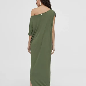 Lola Casademunt Vestidos Y Faldas<Vestido midi fruncido NEGRO