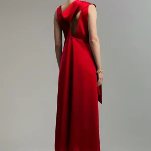 Lola Casademunt Vestidos Y Faldas<Vestido midi satén ROJO