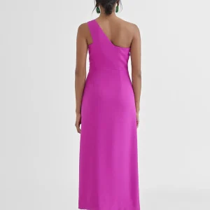 Lola Casademunt Vestidos Y Faldas<Vestido midi tirante asimétrico MAGENTA