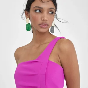 Lola Casademunt Vestidos Y Faldas<Vestido midi tirante asimétrico MAGENTA