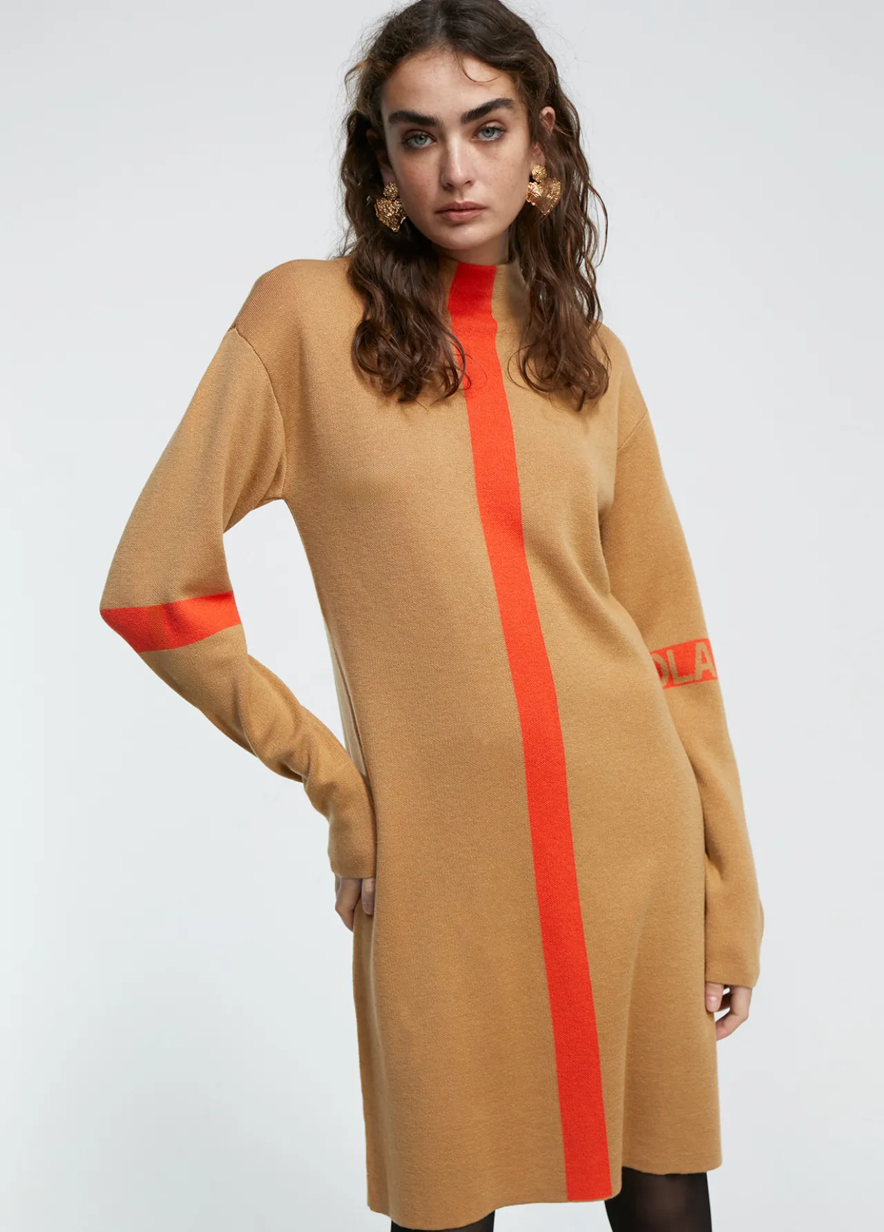 vestido_punto_bicolor_3-1.webp Lola Casademunt Punto | Vestidos Y Faldas<Vestido punto bicolor MARRON-NARANJA