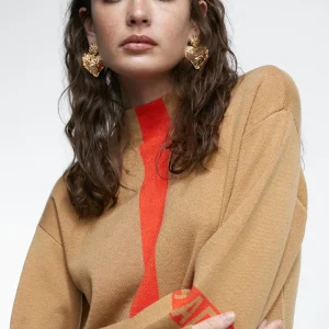 Lola Casademunt Punto | Vestidos Y Faldas<Vestido punto bicolor MARRON-NARANJA