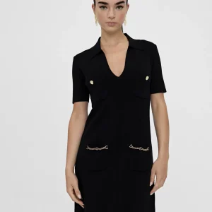 Lola Casademunt Vestidos Y Faldas | Punto<Vestido punto corto bolsillos LC NEGRO