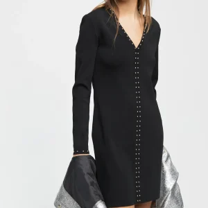 Lola Casademunt Punto | Vestidos Y Faldas<Vestido punto tachas NEGRO