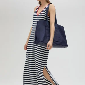 Lola Casademunt Vestidos Y Faldas<Vestido rayas midi de algodón 100% - Lola Casademunt AZUL-BLANCO