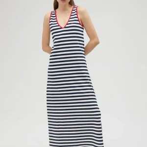 Lola Casademunt Vestidos Y Faldas<Vestido rayas midi de algodón 100% - Lola Casademunt AZUL-BLANCO