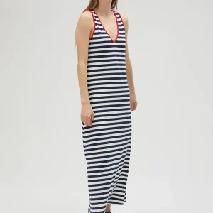 Lola Casademunt Vestidos Y Faldas<Vestido rayas midi de algodón 100% - Lola Casademunt AZUL-BLANCO