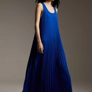 Lola Casademunt Vestidos Y Faldas<Vestido sin manga plisado AZULELECTRICO