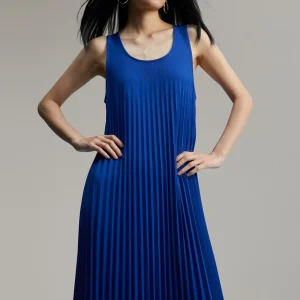 Lola Casademunt Vestidos Y Faldas<Vestido sin manga plisado AZULELECTRICO