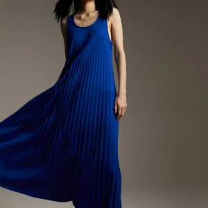 Lola Casademunt Vestidos Y Faldas<Vestido sin manga plisado AZULELECTRICO