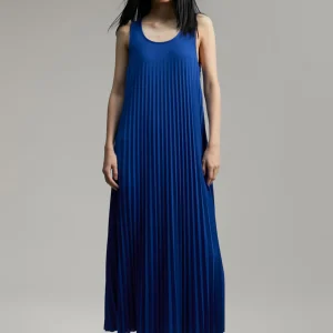 Lola Casademunt Vestidos Y Faldas<Vestido sin manga plisado AZULELECTRICO