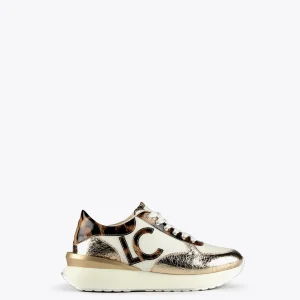Lola Casademunt Calzado<Zapatillas sneakers detalles animal print BLANCO-MARRON