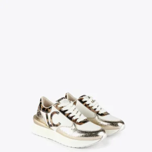 Lola Casademunt Calzado<Zapatillas sneakers detalles animal print BLANCO-MARRON