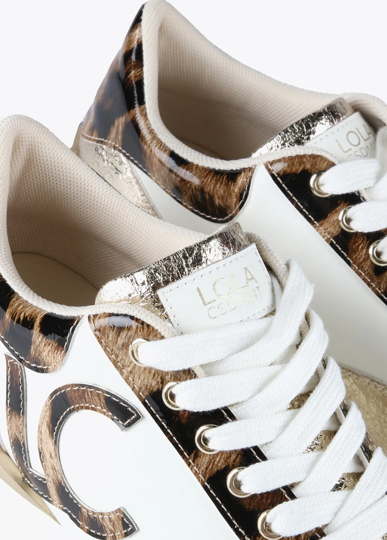 zapatillas_sneakers_detalles_animal_print_3.webp Lola Casademunt Calzado<Zapatillas sneakers detalles animal print BLANCO-MARRON