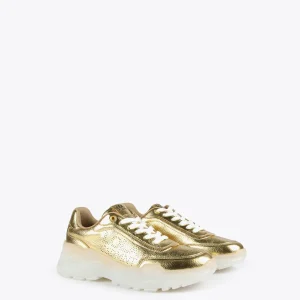 Lola Casademunt Calzado<Zapatillas tipo sneakers metalizadas DORADO