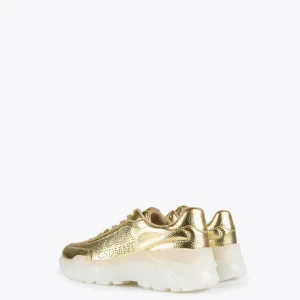 Lola Casademunt Calzado<Zapatillas tipo sneakers metalizadas DORADO