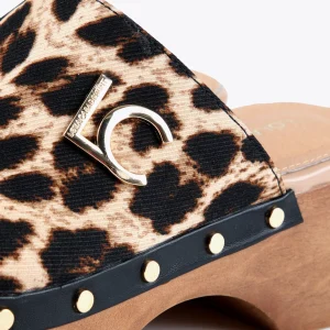 Lola Casademunt Calzado<Zueco con estampado animal MARRON-NEGRO
