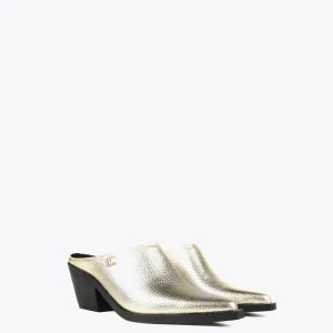 Lola Casademunt Calzado<Zueco dorado con punta NEGRO