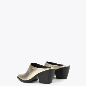 Lola Casademunt Calzado<Zueco dorado con punta NEGRO