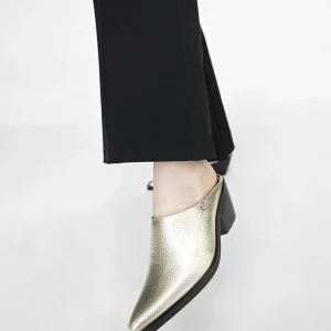 Lola Casademunt Calzado<Zueco dorado con punta NEGRO