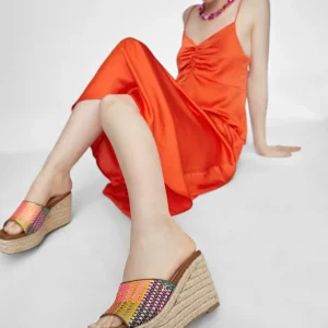 Lola Casademunt Calzado<Zueco plataforma multicolor MARRON-ROSA