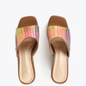 Lola Casademunt Calzado<Zueco plataforma multicolor MARRON-ROSA