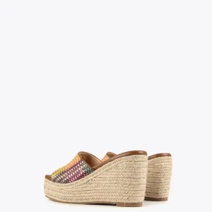 Lola Casademunt Calzado<Zueco plataforma multicolor MARRON-ROSA